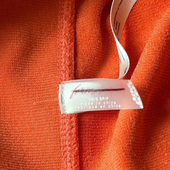 NWOT Free People High Rise Leggings Orange Peach Drawstring XS/S Gym Activewear - Picture 12 of 15